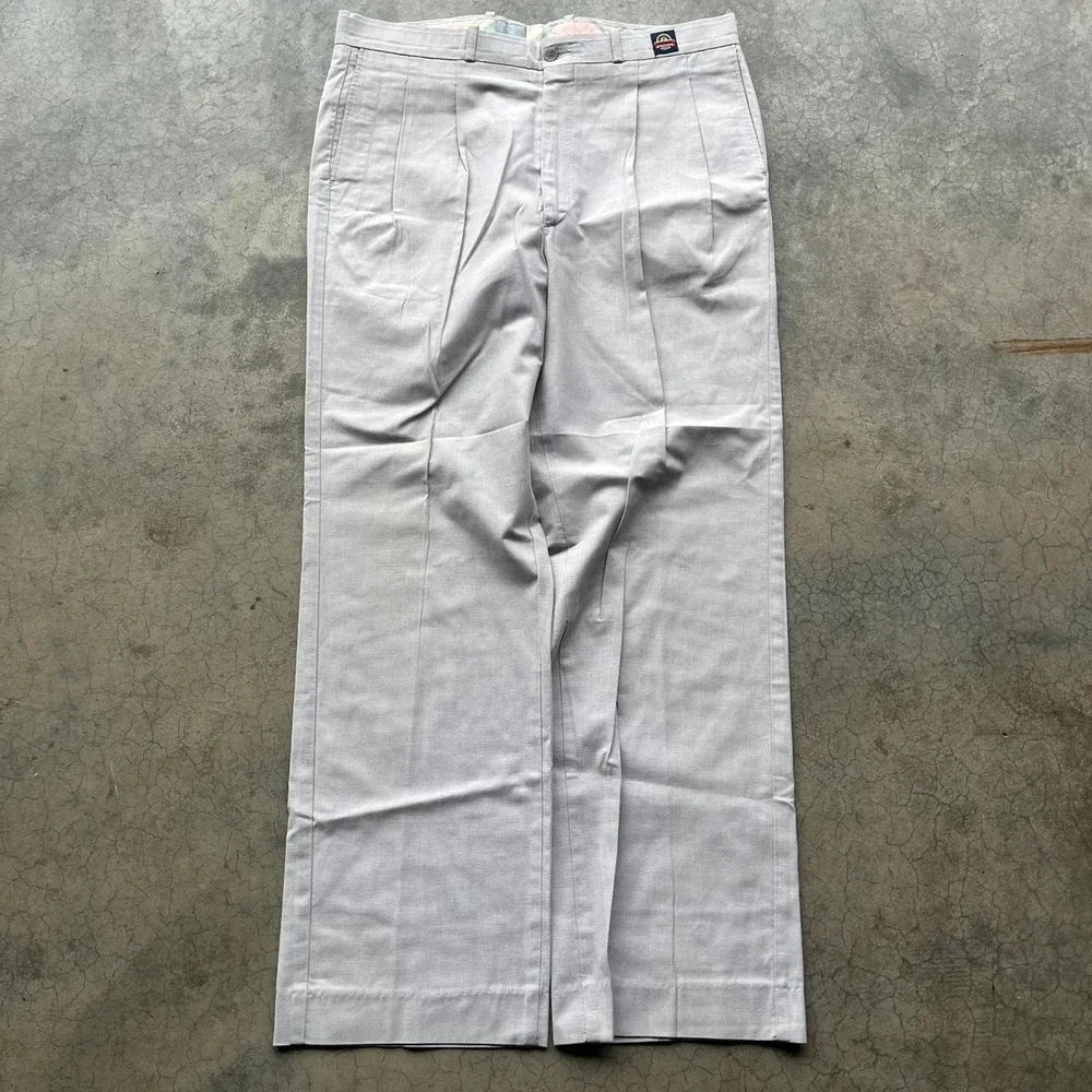 Vintage 70s/80s farah light grey/white trouser pants Scovill zipper 36